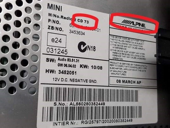 Reparatur MINI Radio Boost CD Alpine CD73 Cooper S R55 R56 R57 R58 R59 R60 R61 - Bild 2 von 2