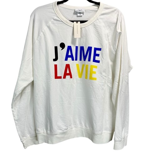 Clare V. for Anthropologie J'aime La Vie Sweatshirt Gr. XL - Bild 4 von 6