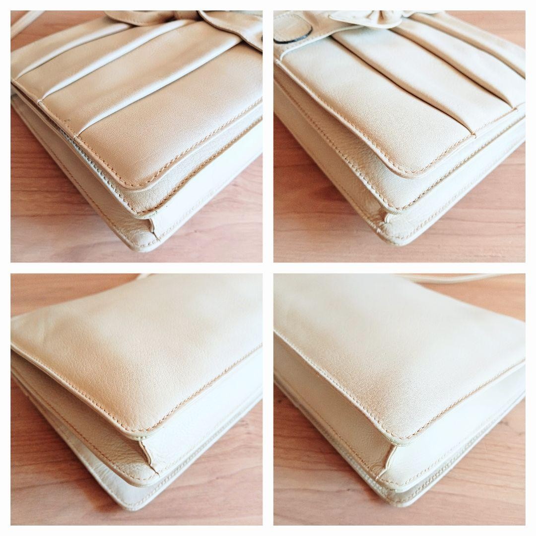 Valentino Garavani 2W Leather Bag Vintage White Crossbody Unisex Excellent Japa thumbnail 5