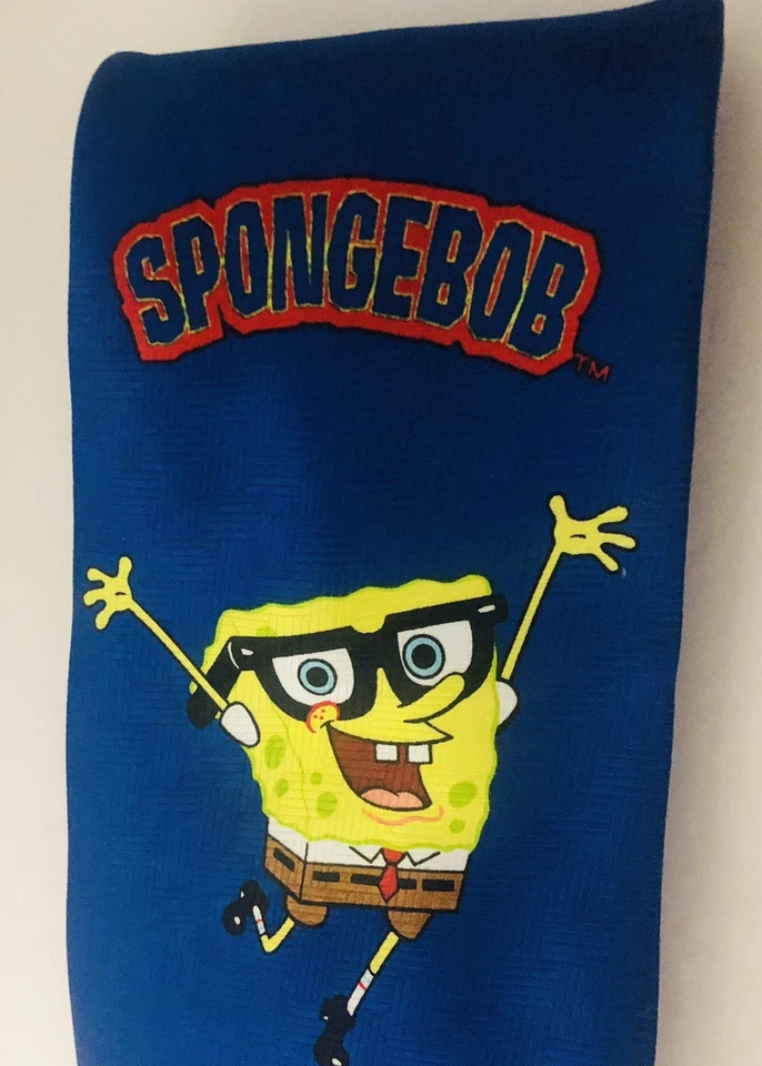 Nickelodean Bob Esponja 2002 Pantalones Cuadrados Pantalones Nerdy Corbata Azul Buen Estado Foto 4 de 4