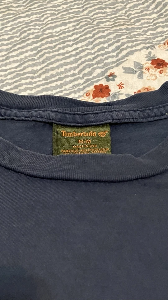 Camiseta manga curta Timberland azul marinho desbotada muito rara vintage M - Imagem 2 de 4