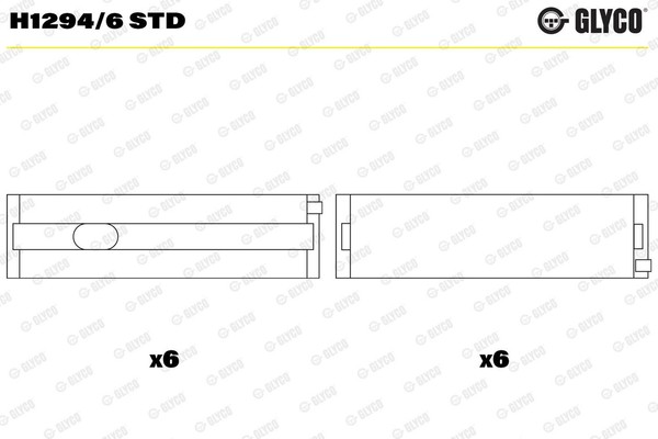 Kurbelwellenlager Glyco H1294 6 STD FÜR VW-image