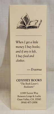 Odyssey Books Grass Valley California RETIRED CLOSED Paper Bookmark