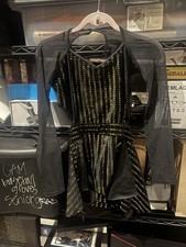 Weissman Women s Black/Gold Sequin Mesh Long Sleeve Dance Dress FN 00840