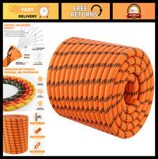 Heavy Duty Double Braided Rigging Rope 1/2" x 220ft - 48 Strands for Arborist, R