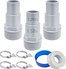 Universal Combo Pool Hose Adapter Replacement, 1-1/4" or 1-1/2", 3 Pack Fits Abo