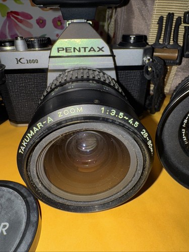 ASAHI PENTAX K1000 SLR 35mm Film Camera + TAKUMAR-A 28-80 Zoom Lens +Plus Extras - Imagen 3 de 9
