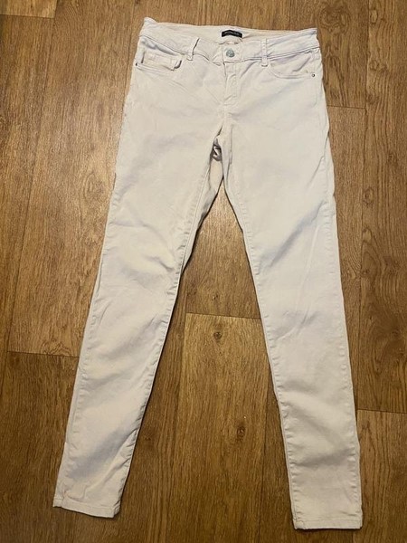 Women Massimo Dutti Trousers Beige Denim 38