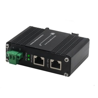 Industrial Gigabit PoE+ Injector - 12-48VDC Power Input with DIN Rail/Wall 