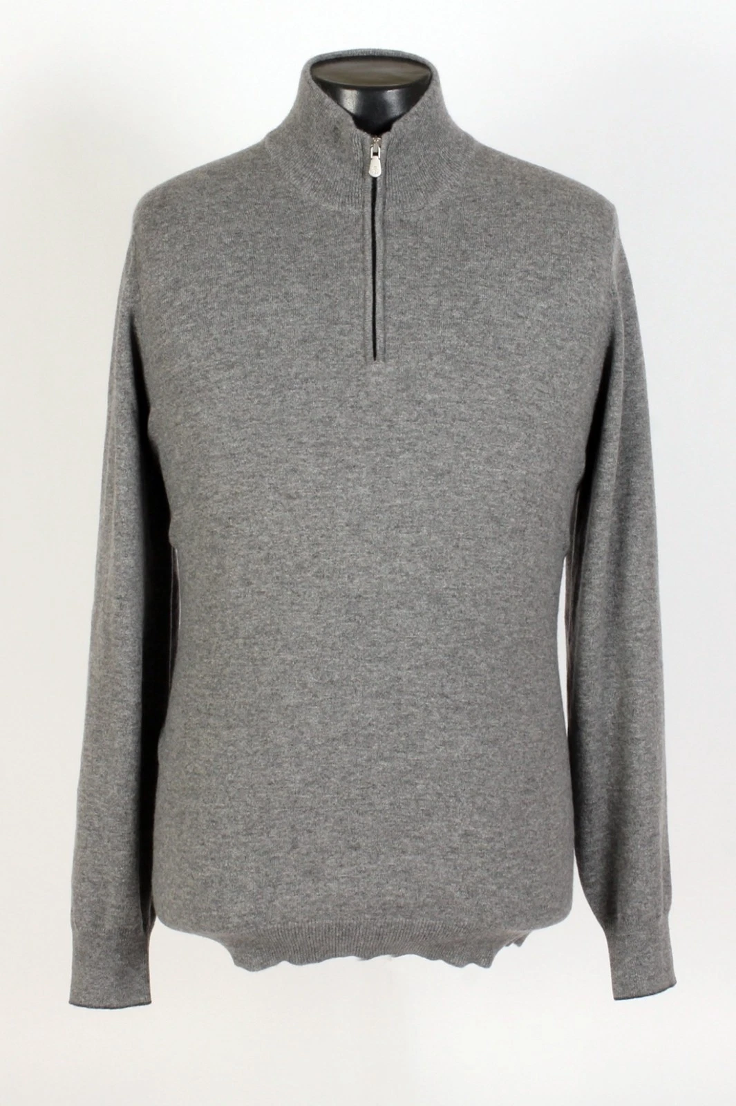 Brunello Cucinelli — Brunello Cucinelli 100% Cashmere 1/2 Zip Sweater - Gray XL - New - $1350 Retail