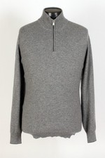 Brunello Cucinelli 100 Cashmere 1/2 Zip Sweater - Gray XL - New - 1350 Retail