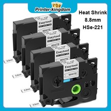 5.8mm Heat Shrink Tube 2:1 White Label Tape For Brother P-Touch HSe-211 x4PCS
