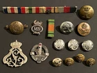 Lot Vintage Military Badges Buttons Sweetheart Brooch WW2 CD Navy Belgian Guards