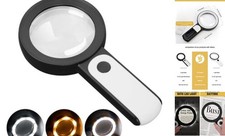 Magnifying Glass with Light, 30X Handheld Large Magnifying Glass 18LED Black