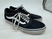 Vans Ward Athletic Skateboard Sneakers Men's Black White Canvas Low Top - 9