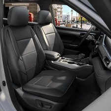 Car Seat Covers Front Custom Fit Toyota Faux Leather Black 2 Pack Giant Panda