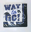 Way To Go Graduation Beverage Food Desert Napkins White Black Blue 40 Count
