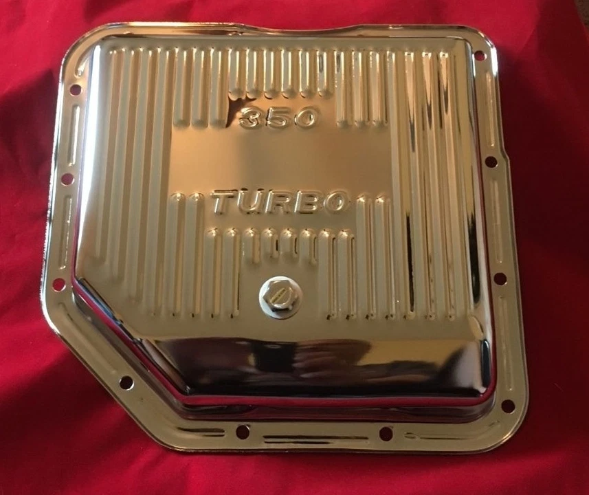 GM Chevy Turbo 350 Chrome Automatic Transmission Pan - Stock High Capacity TH350 Foto 4 de 4