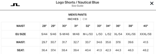 J Lindeberg Men's Logo Sports Golf Shorts Blue Medium Large NEW NWT GMJS10350 - Picture 2 of 10