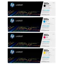 HP 202A Toner Cartridge Full Set Black,Cyan, Magenta, Yellow - New - Sealed Box