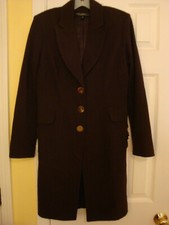 Cache Contour Brown Coat and Lining with Gold Accents, Size M, Made In USA