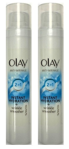 Olay Anti-Wrinkle Instant Hydration + Wrinkle Smoother, 1.7 oz (2 Pack)