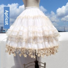 Lady Lolita Skirt Petticoat Crinoline Underskirt Tutu Ruffle Mesh Star Retro