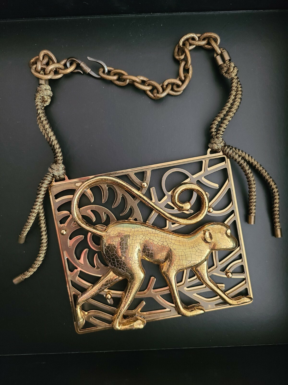 **Lanvin** Dress Monkey Plaque Statement Necklace… - image 9