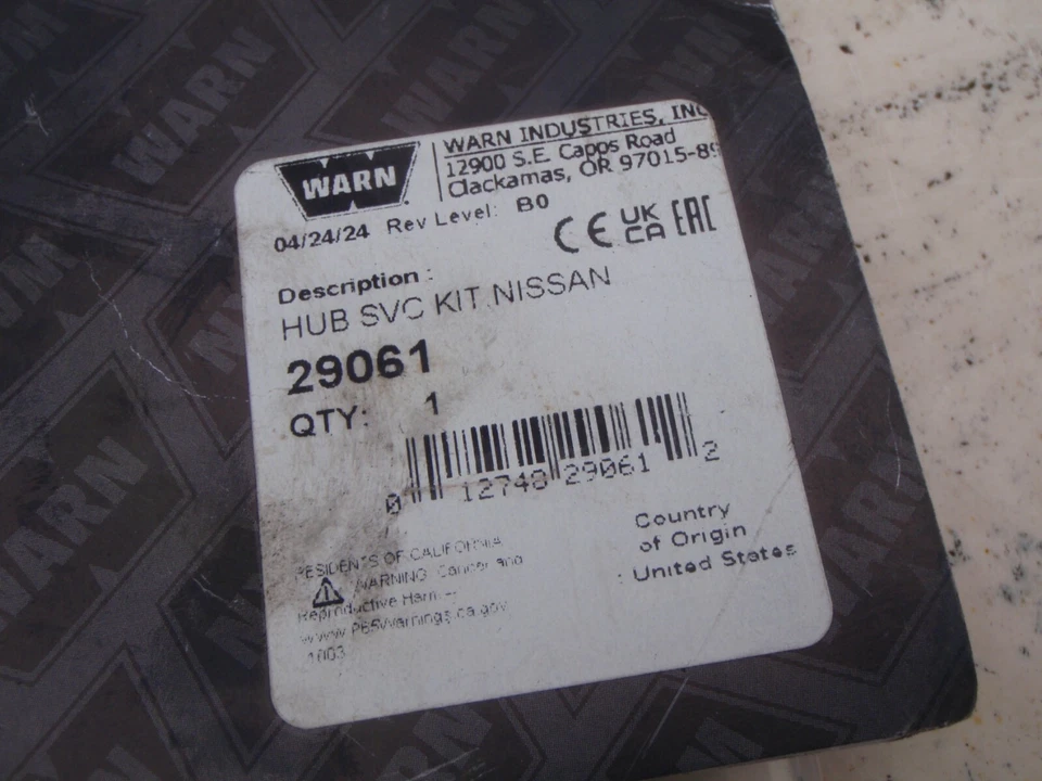 Kit de junta de servicio de buje de bloqueo WARN 29061 4x4 Nissan 29091 28739 29087 Foto 2 de 4