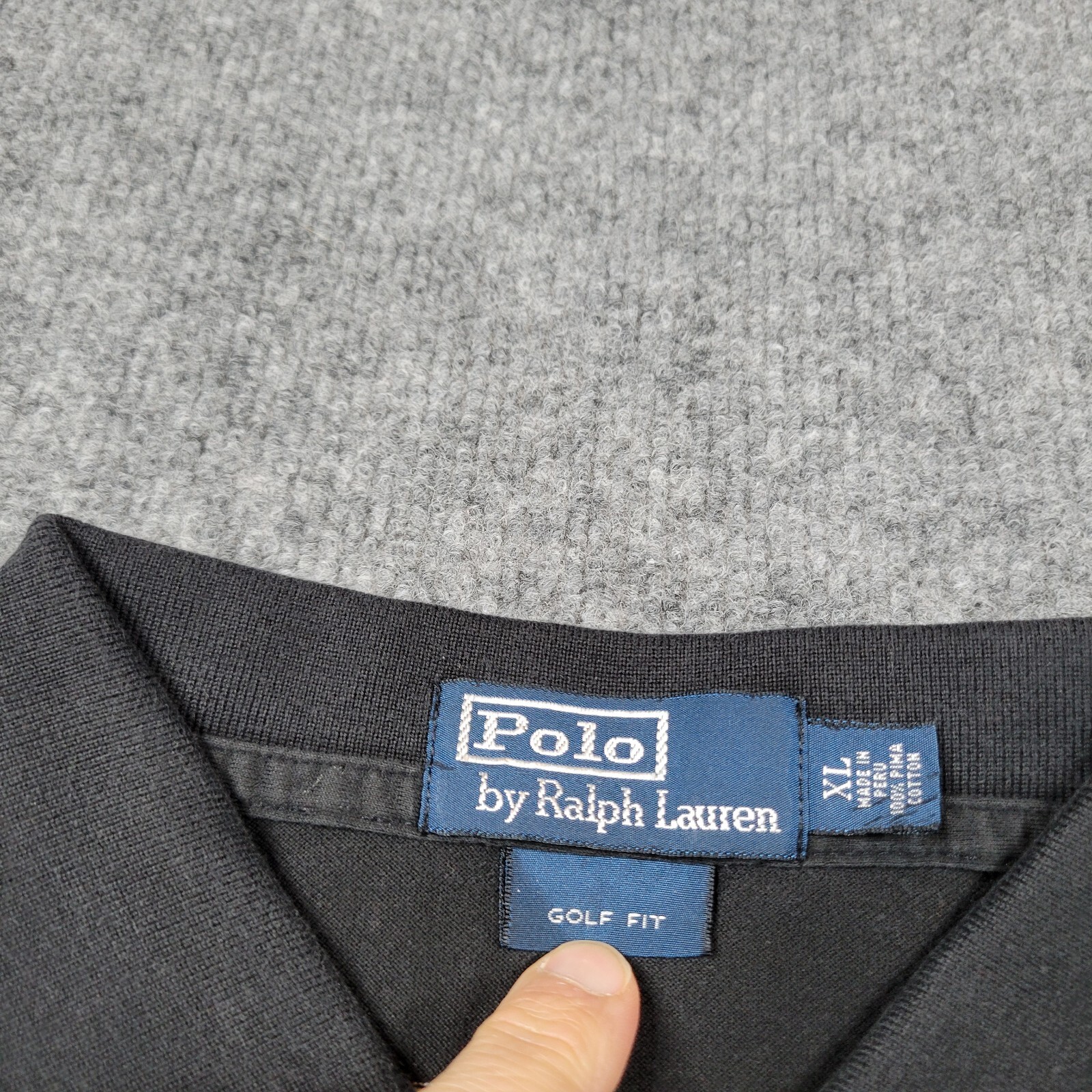 Polo Ralph Lauren Camicia Uomo XL Nero Bianco Righe Pullover Maglia Rugby Pony A4