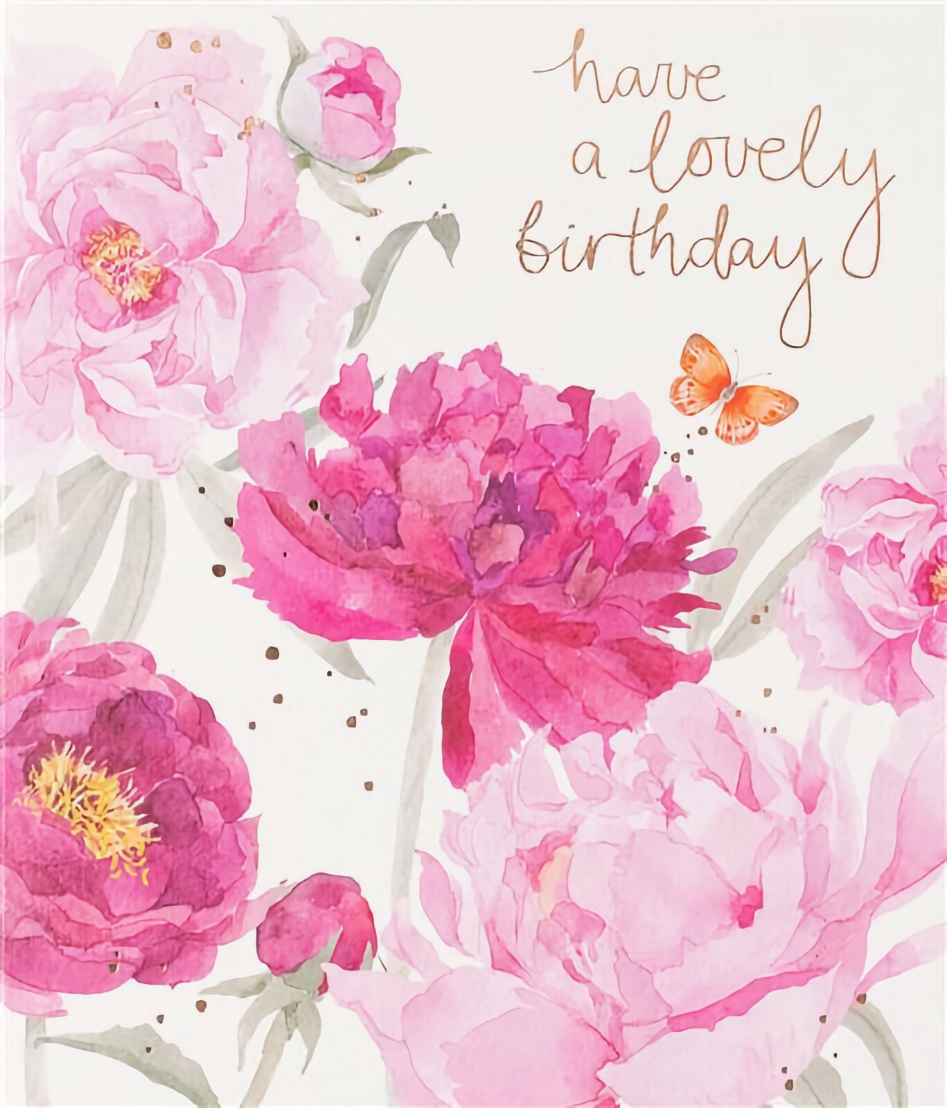 Have A Lovely Birthday Card Peonies Flowers Mum Nan Sister Daughter Friend