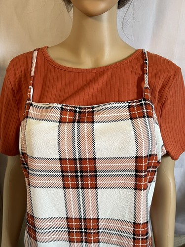 2 pieces No Boundaries Youth Orange Plaid Short Sleeve Shirt Size XXXL(21) - 第 3/11 張圖片