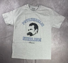Pleasures Psychedelic Nihilism T-Shirt Short Sleeve Heather Grey Streetwear SZ L