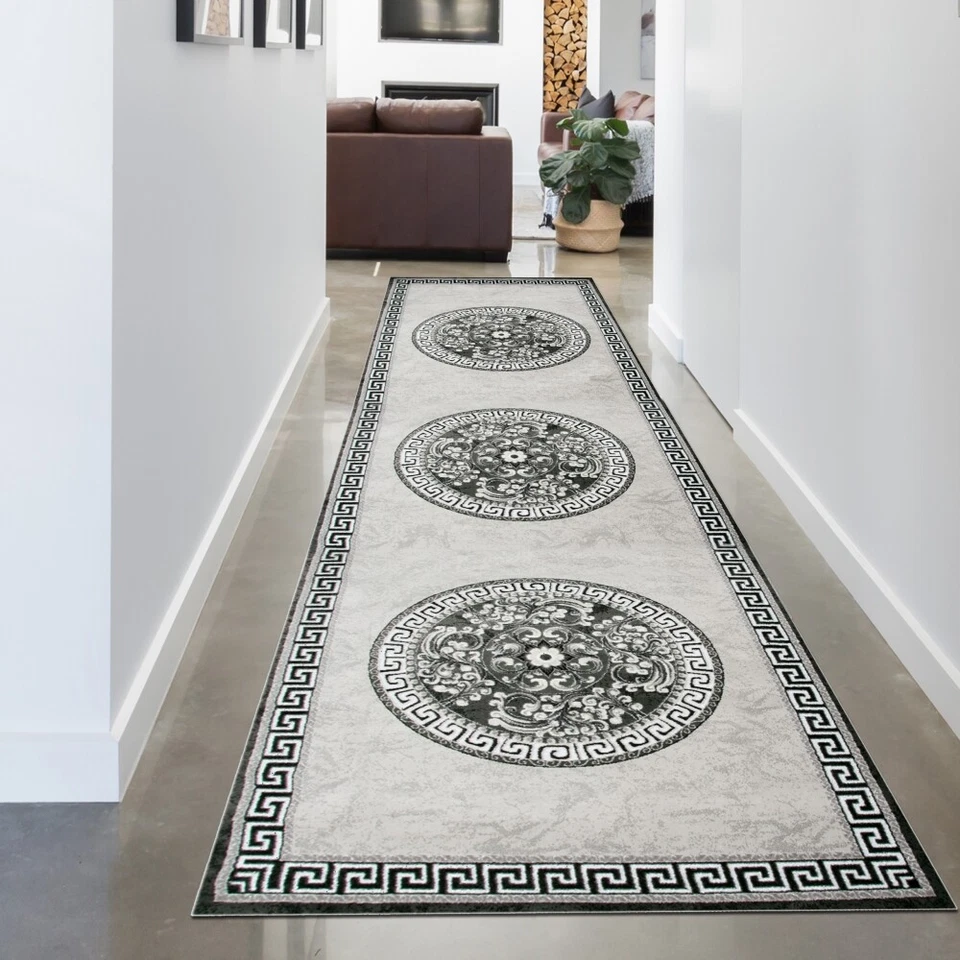 Tapis Oriental avec bordure & fil scintillant | OEKO-TEX | crème gris - Photo 3/4