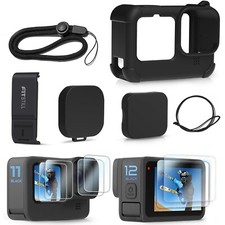 FitStill Black Silicone Sleeve Case for Go Pro Hero 12/Hero 11/Hero 10/Hero 9...