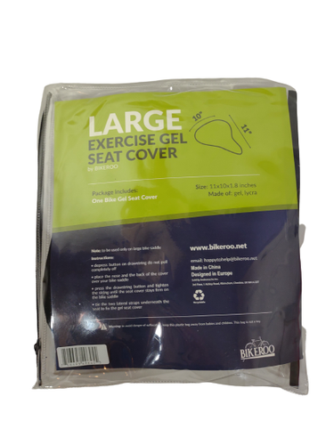 Bikeroo Exercise Gel Seat Cover Size Large NEW Black