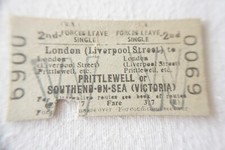 1958 Liverpool St to Prittlewell or Southend British Rail BR Railway Ticket