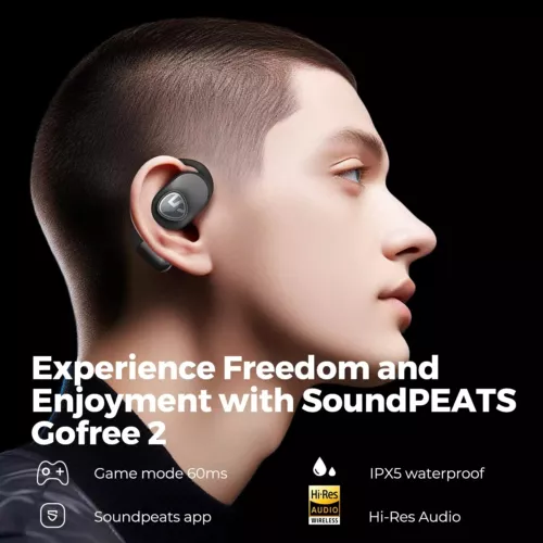 SoundPEATS GoFree2 Open-Ear Sport Headphones Stable & Hi-Res Sound