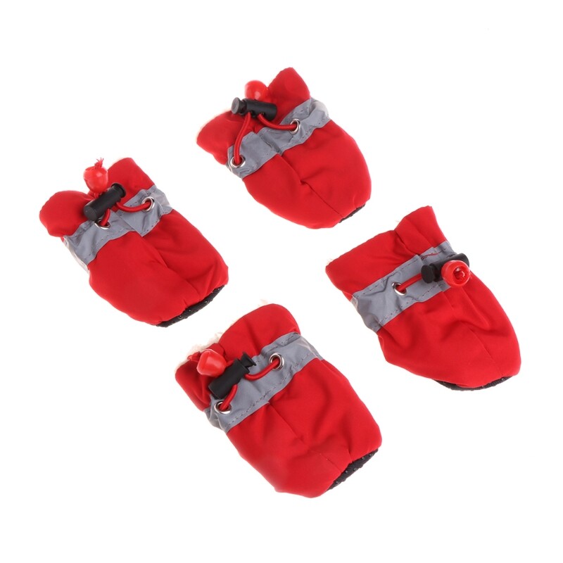 4 Pcs Dog Rain Snow Boots Waterproof Dogs Shoes Booties Footwear Snow