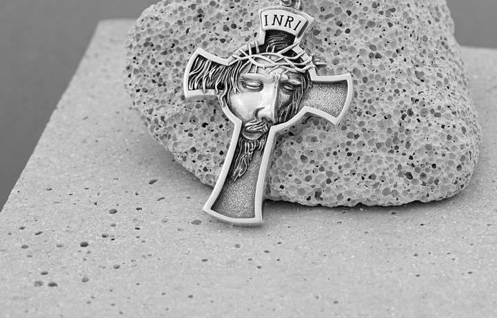 large CRUCIFIX JESUS CROSS pendant Sterling Silver 925 18