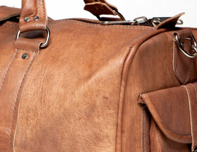 Sac de voyage homme 30 cuir véritable vintage marron bagage week-end