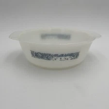 Vintage Mar-Crest Ovenware Casserole Dish 8" Round Currier & Ives