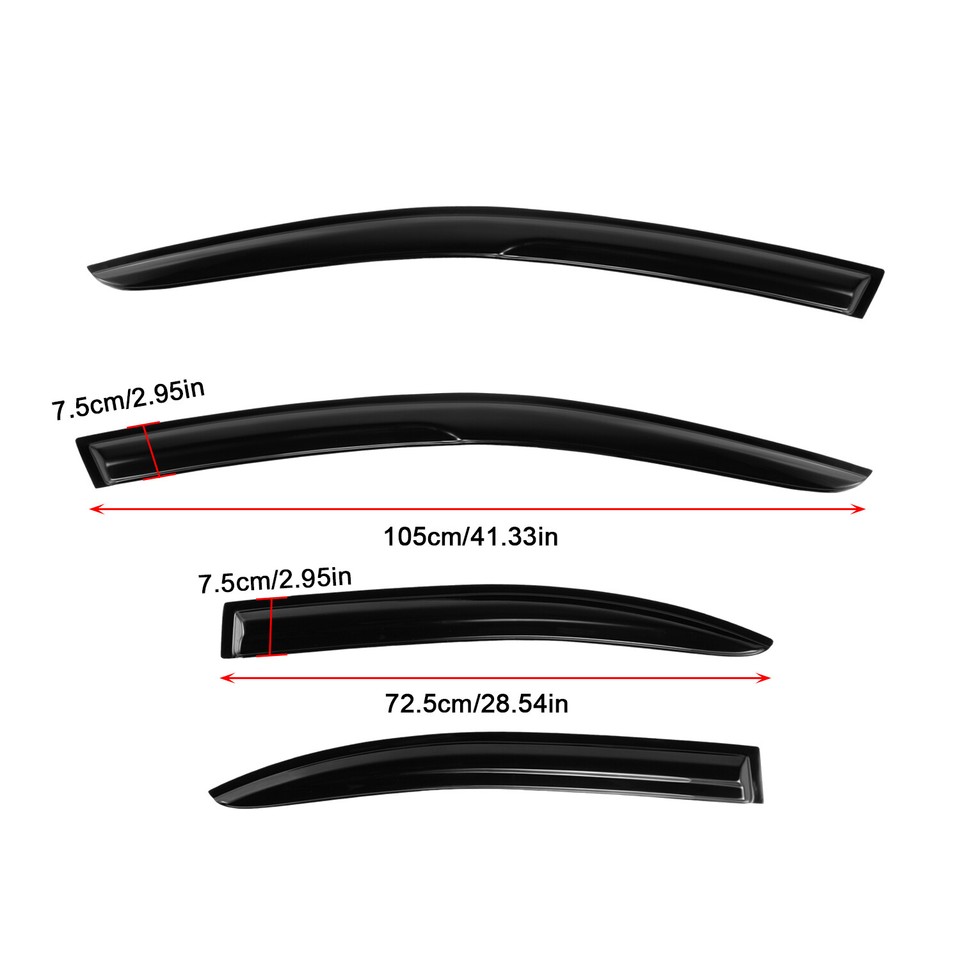 WellVisors For 08-17 Mitsubishi Lancer Clip On Smoke Tinted Side Window Visors E - Foto 7