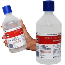 Image of 500ml Blue Lion Sterile Saline Eye Wash Cleaning Cleansing Solution Bottle