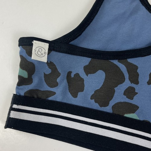 Treasure & Bond Sports Bra Girls 14 / 16 Blue Animal Print Racerback NWOT - Picture 3 of 6