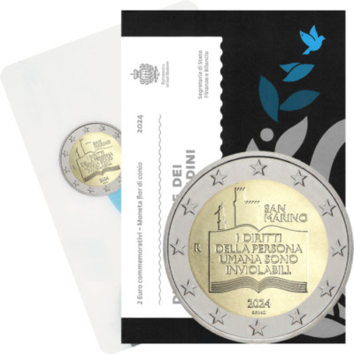 SAN MARINO 2024 DECLARATION OF CIVIL RIGHTS 2 EURO COIN