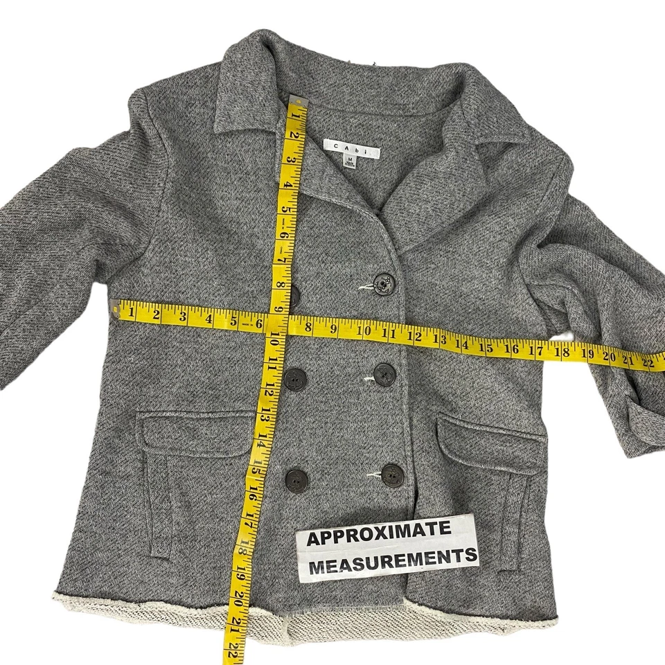 CAbi Peacoat Womens Sz Medium Heather Gray Blazer Jacket Style # 393 Knit Work - Image 4 of 4