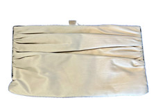 Vintage LuLu Townsend Cream Satin Evening Cocktail Bag Clutch Silver Chain 11 in
