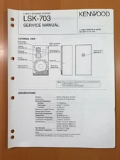 ORIGINAL SERVICE MANUAL & SCHEMATIC KENWOOD LSK-703 SPEAKER SYSTEM D507