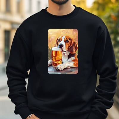 Dog Drinking Beer Sweatshirt Cosy and Perfect for Any Occasion S to 4XL